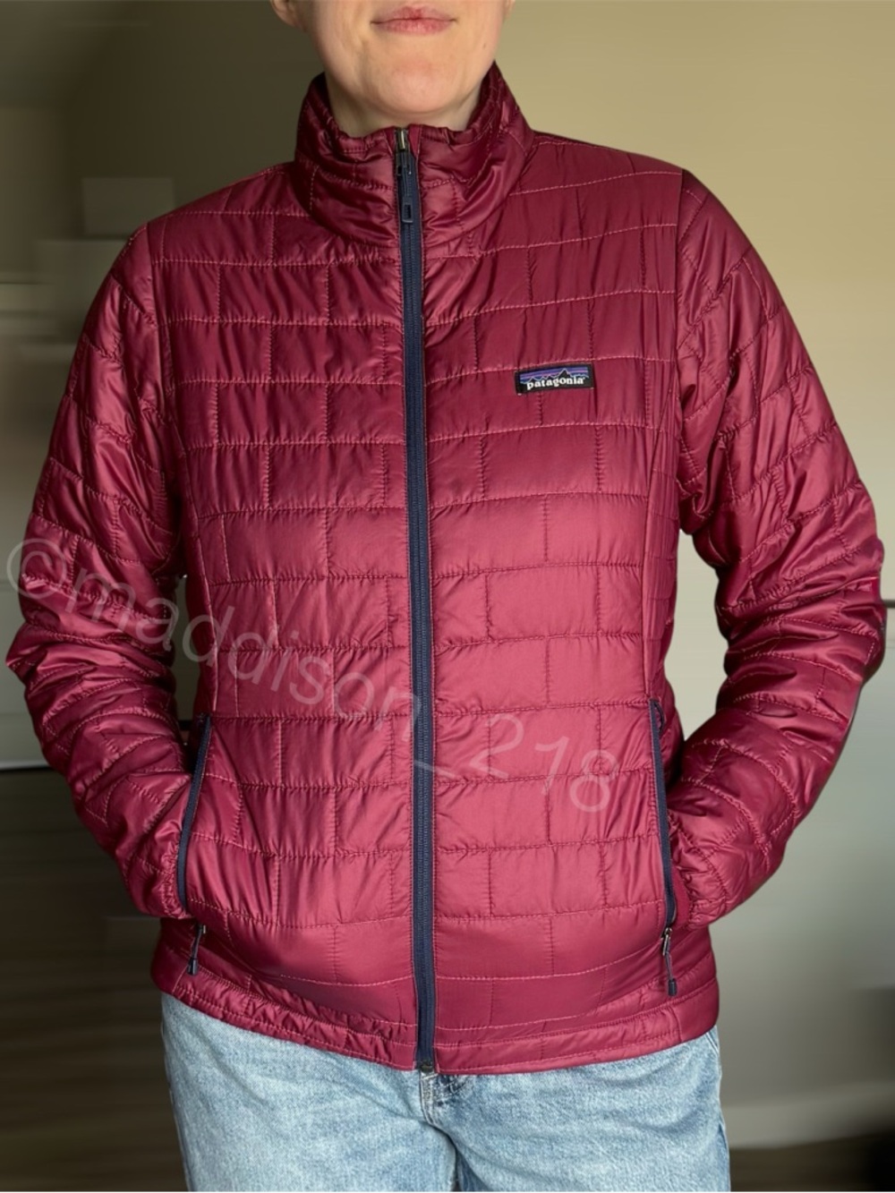 Patagonia Nano Puff Jacket Medium Arrow Red Maroon Windproof Water Resistant M